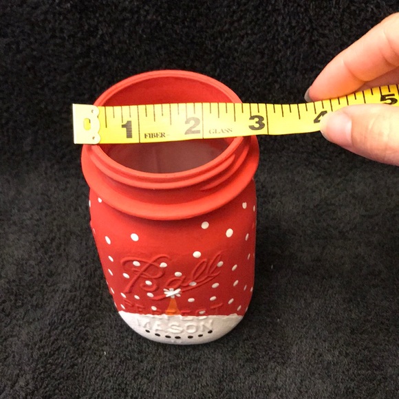 Hand Painted Pint Ball Mason Jar Snowman in Red - Picture 8 of 8